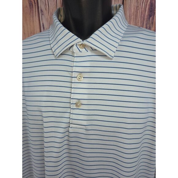 Peter Millar Summer Comfort Mens Striped Polo Large Capital City Club - Picture 3 of 8
